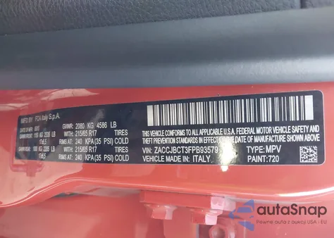 2015 Jeep Renegade Trailhawk z USA, uszkodzony, nr VIN ZACCJBCT3FPB93579